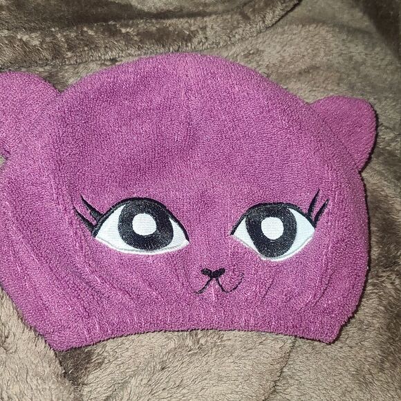 kids Purple kitty after shower cap 3/10$ - Picture 1 of 4